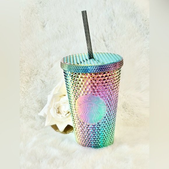 New with tags STARBUCKS IRIDESCENT, TEXTURED 16oz CUP with matching Straw #gift - Picture 1 of 6